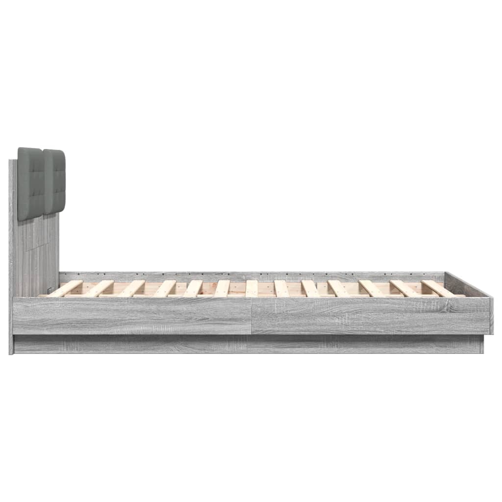 vidaXL Bed Frame without Mattress Grey Sonoma 120x190 cm Small Double