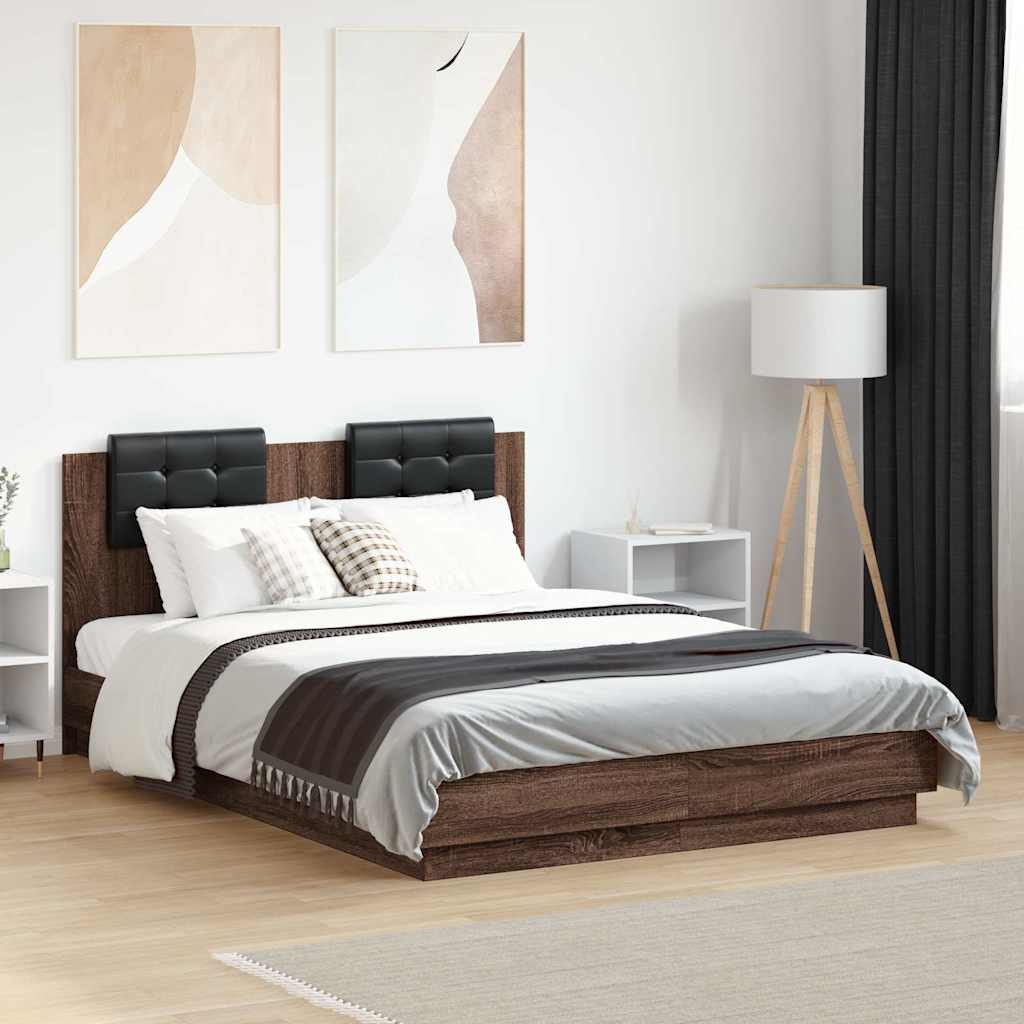 vidaXL Bed Frame without Mattress Brown Oak 120x190 cm Small Double