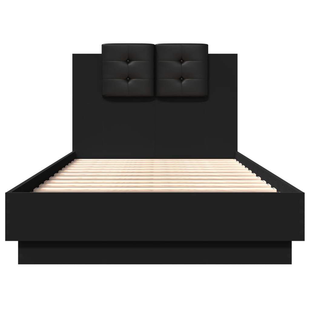 vidaXL Bed Frame without Mattress Black 90x190 cm Single