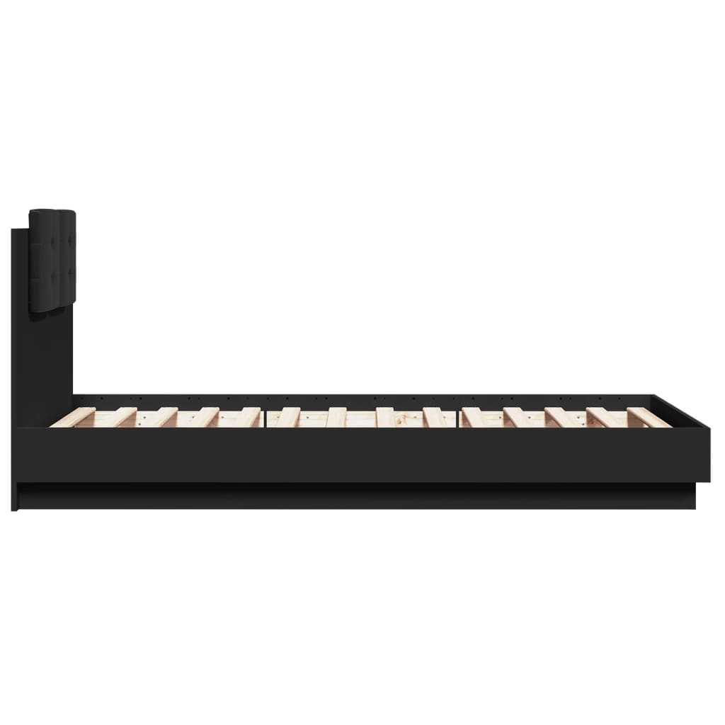 vidaXL Bed Frame without Mattress Black 90x190 cm Single