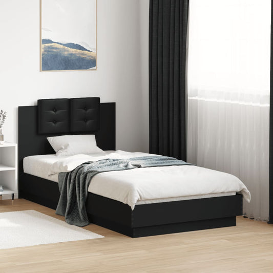 vidaXL Bed Frame without Mattress Black 90x190 cm Single