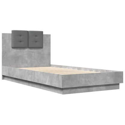 vidaXL Bed Frame without Mattress Concrete Grey 90x190 cm Single