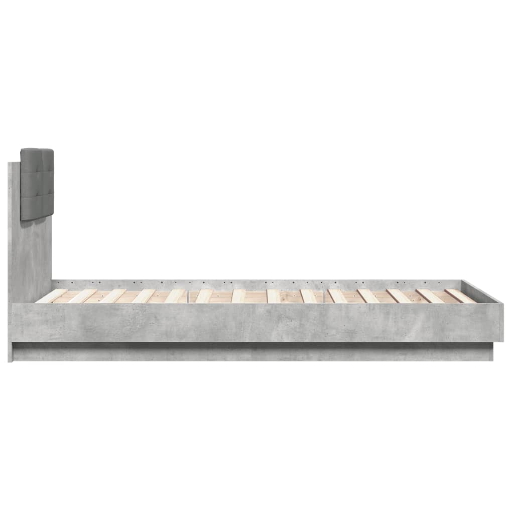 vidaXL Bed Frame without Mattress Concrete Grey 90x190 cm Single