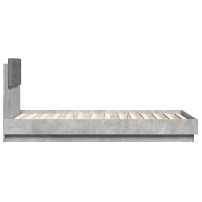 vidaXL Bed Frame without Mattress Concrete Grey 90x190 cm Single
