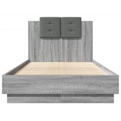 vidaXL Bed Frame without Mattress Grey Sonoma 90x190 cm Single