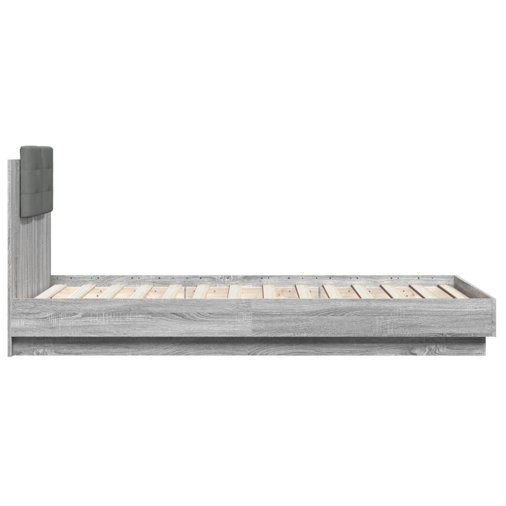 vidaXL Bed Frame without Mattress Grey Sonoma 90x190 cm Single