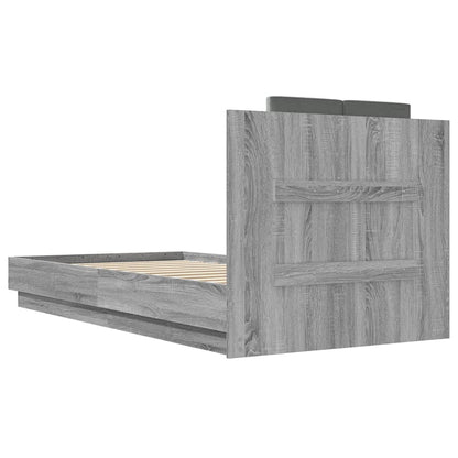 vidaXL Bed Frame without Mattress Grey Sonoma 90x190 cm Single