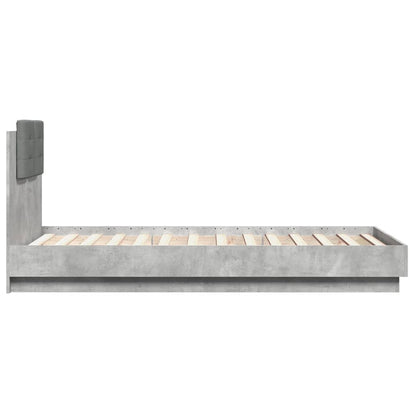 vidaXL Bed Frame without Mattress Concrete Grey 75x190 cm Small Single