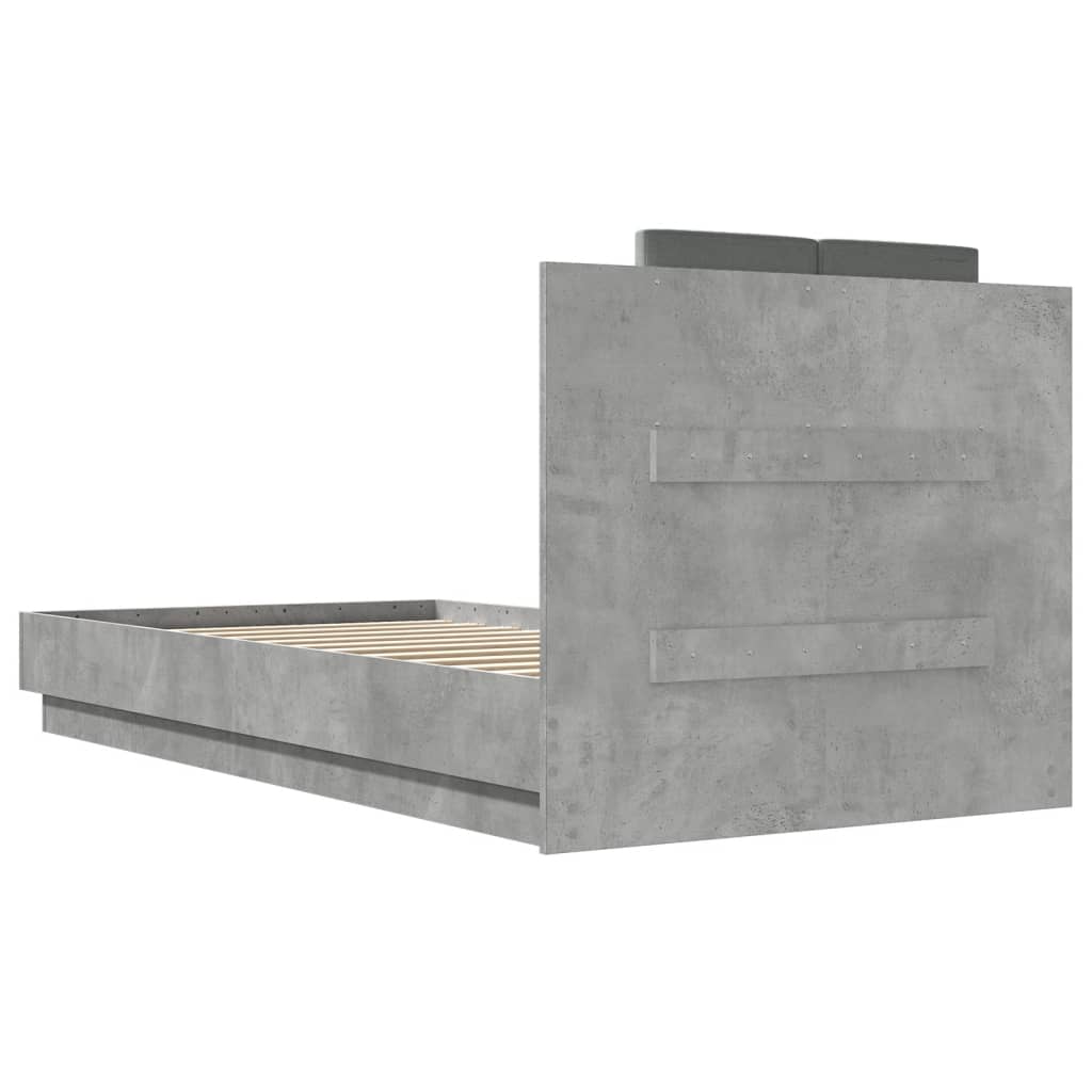 vidaXL Bed Frame without Mattress Concrete Grey 75x190 cm Small Single