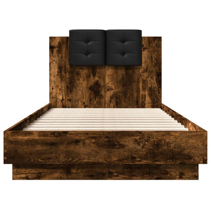 vidaXL Bed Frame without Mattress Smoked Oak 75x190 cm Small Single