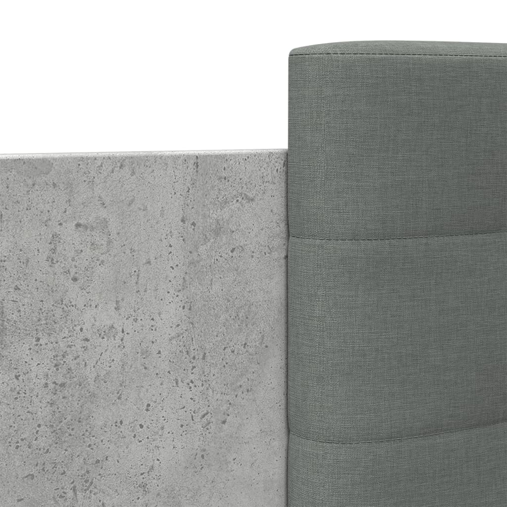 vidaXL Bed Frame with LED without Mattress Concrete Grey 200x200 cm