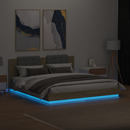 vidaXL Bed Frame | Sonoma oak | Engineered wood, Plywood | Super King