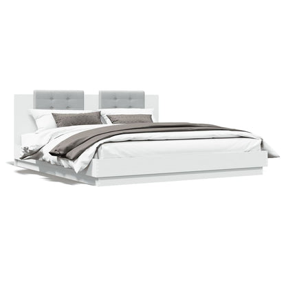 vidaXL Bed Frame | White | Engineered wood, Plywood | Double | Bed Frame