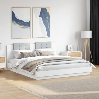 vidaXL Bed Frame | White | Engineered wood, Plywood | Double | Bed Frame
