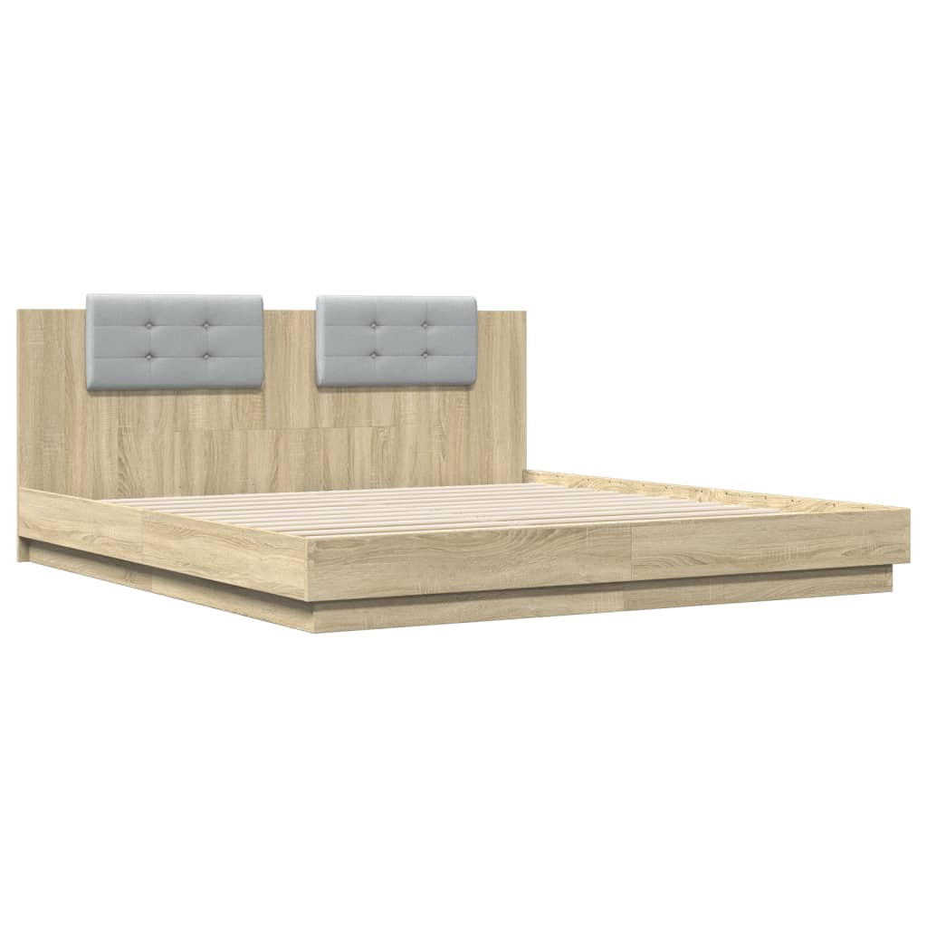 vidaXL Bed Frame | Sonoma oak | Engineered wood, Plywood | Double | Bed Frame