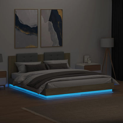 vidaXL Bed Frame | Sonoma oak | Engineered wood, Plywood | Double | Bed Frame