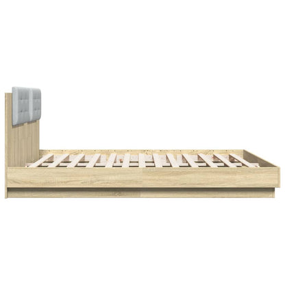 vidaXL Bed Frame | Sonoma oak | Engineered wood, Plywood | Double | Bed Frame