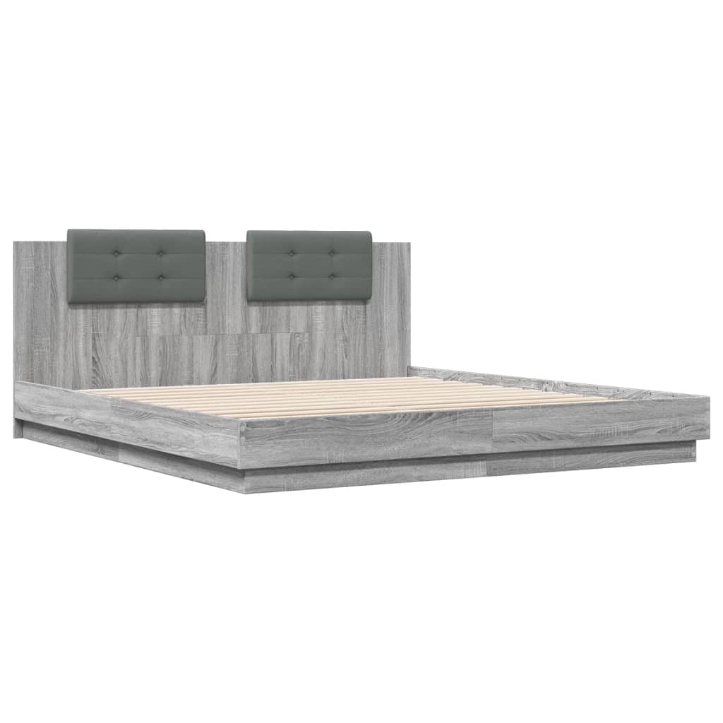 vidaXL Bed Frame | Grey Sonoma | Engineered wood | 160x200 cm mattress size