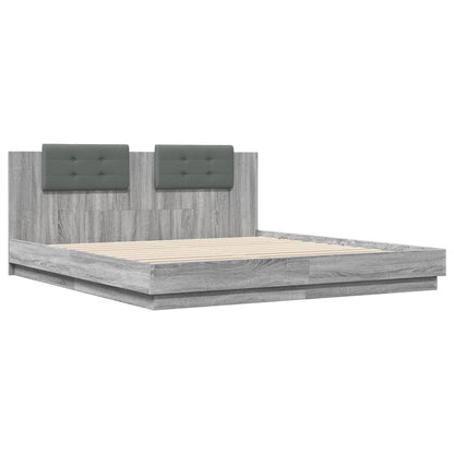 vidaXL Bed Frame | Grey Sonoma | Engineered wood | 160x200 cm mattress size