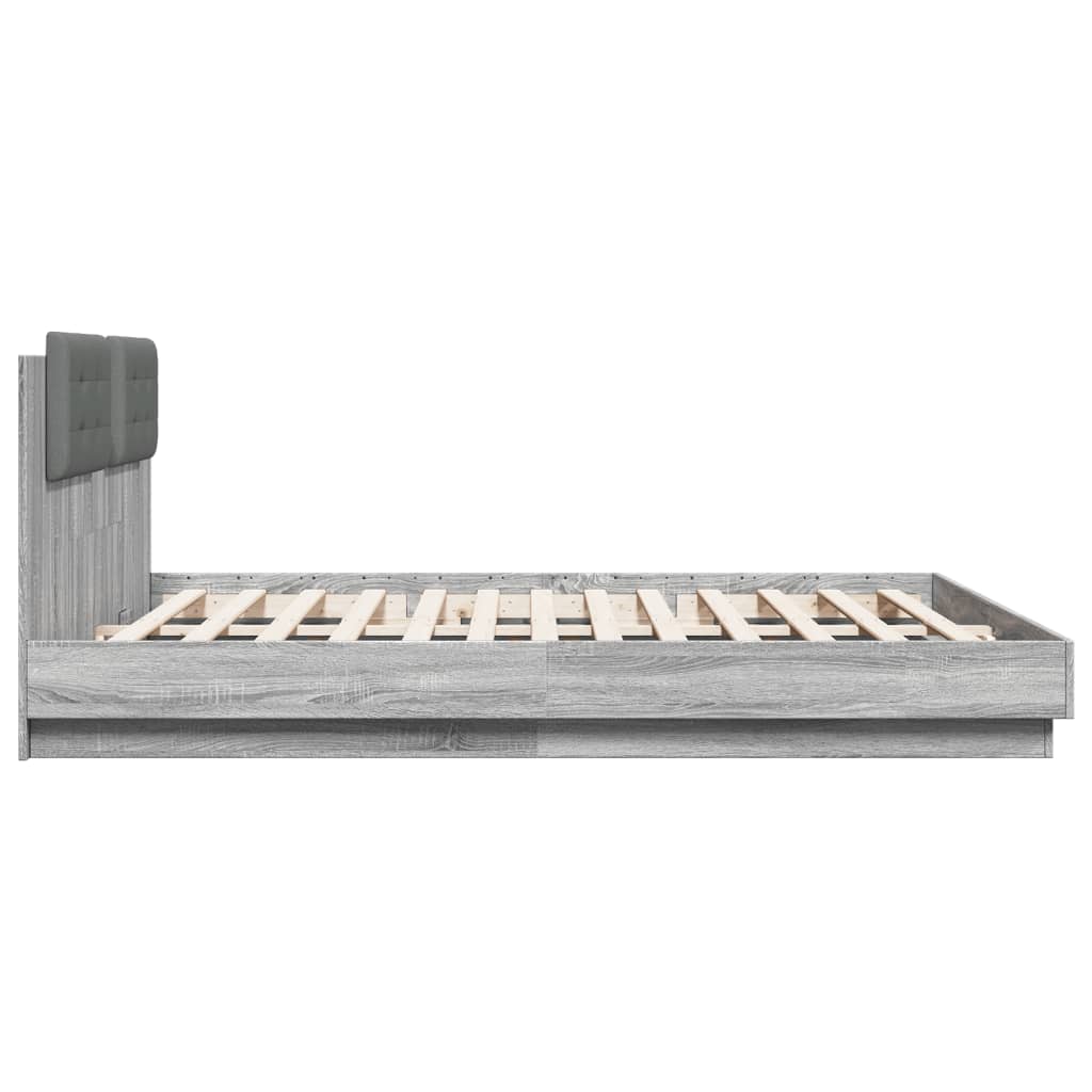 vidaXL Bed Frame | Grey Sonoma | Engineered wood | 160x200 cm mattress size