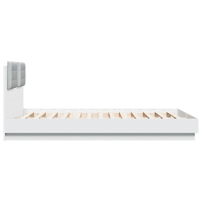 vidaXL Bed Frame with LED without Mattress White 140x200 cm