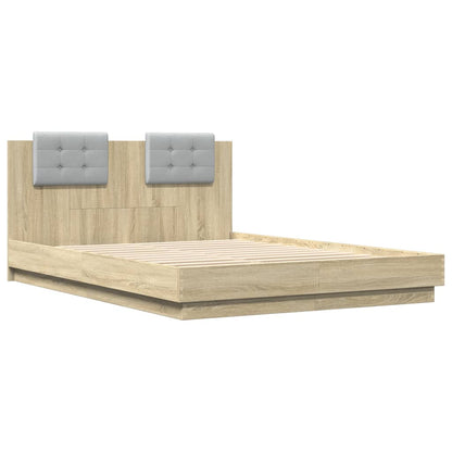 vidaXL Bed Frame | Sonoma oak | Engineered wood, Plywood | Double | Bed Frame