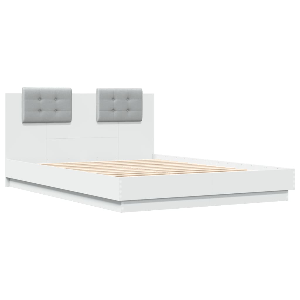 vidaXL Bed Frame | White | Engineered Wood, Plywood | Double | Bed Frame