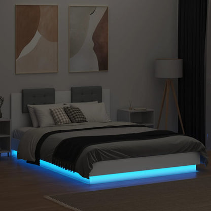 vidaXL Bed Frame | White | Engineered Wood, Plywood | Double | Bed Frame