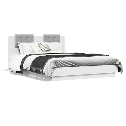 vidaXL Bed Frame | White | Engineered Wood, Plywood | Double | Bed Frame