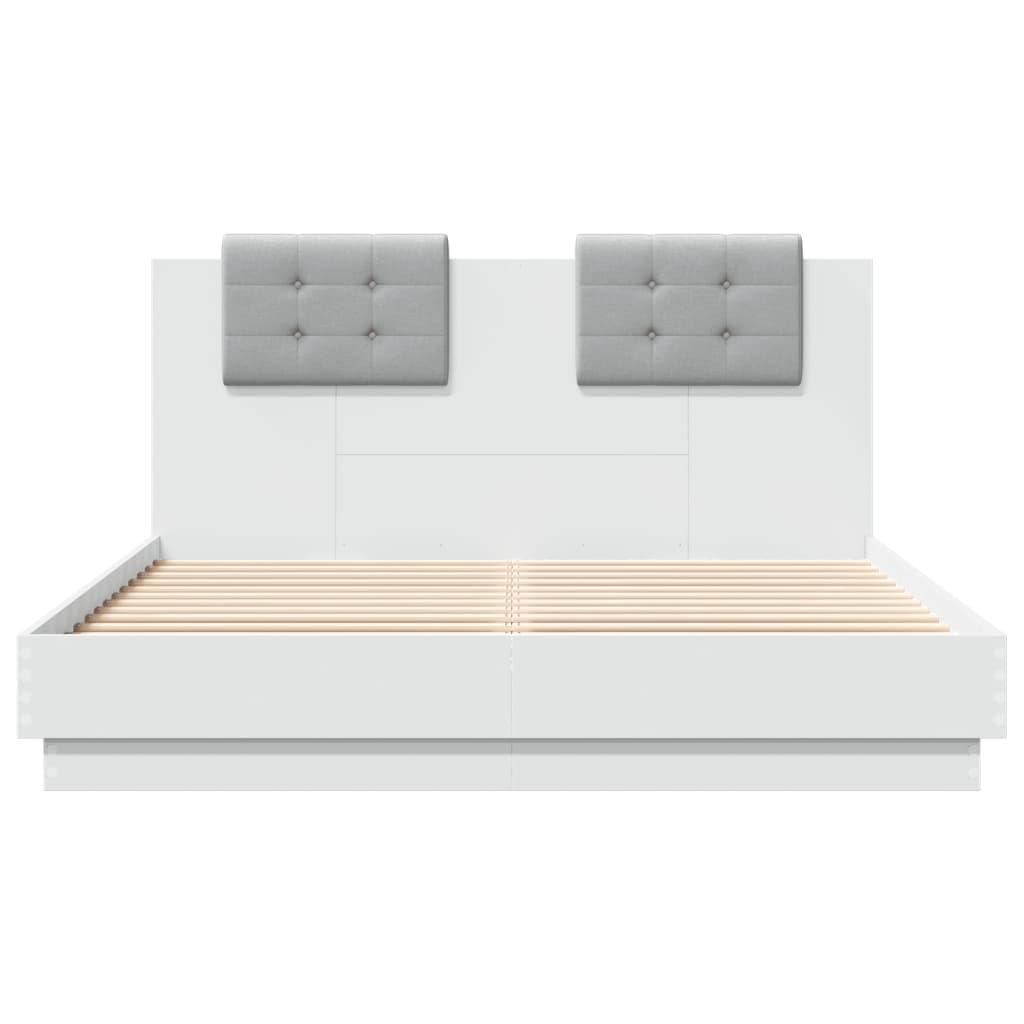 vidaXL Bed Frame | White | Engineered Wood, Plywood | Double | Bed Frame