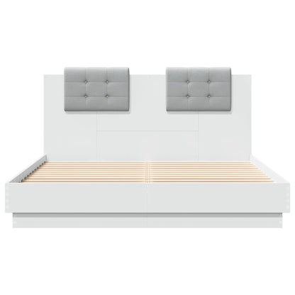 vidaXL Bed Frame | White | Engineered Wood, Plywood | Double | Bed Frame