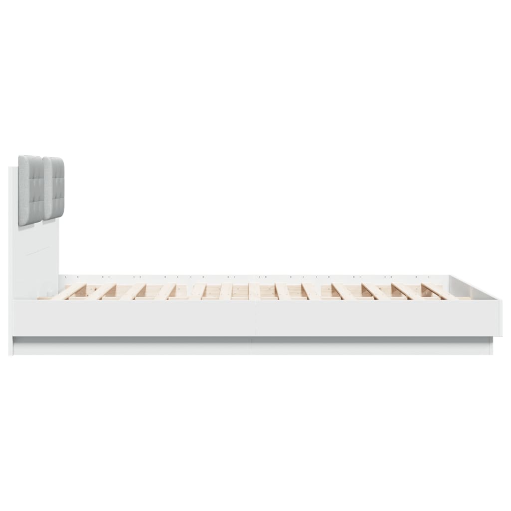 vidaXL Bed Frame | White | Engineered Wood, Plywood | Double | Bed Frame