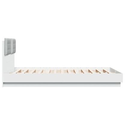 vidaXL Bed Frame | White | Engineered Wood, Plywood | Double | Bed Frame