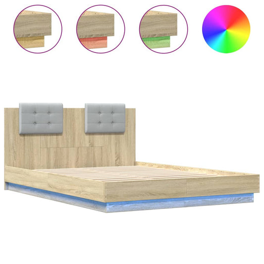 vidaXL Bed Frame | Sonoma Oak | Engineered wood, Plywood | Double | Bed Frame