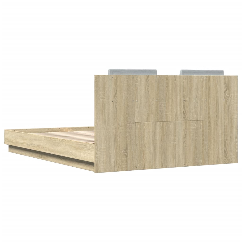 vidaXL Bed Frame | Sonoma Oak | Engineered wood, Plywood | Double | Bed Frame