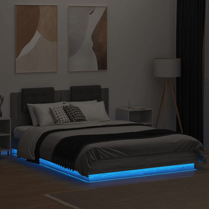 vidaXL Bed Frame | Grey sonoma | Engineered wood | 120 x 200 cm | Bed Frame