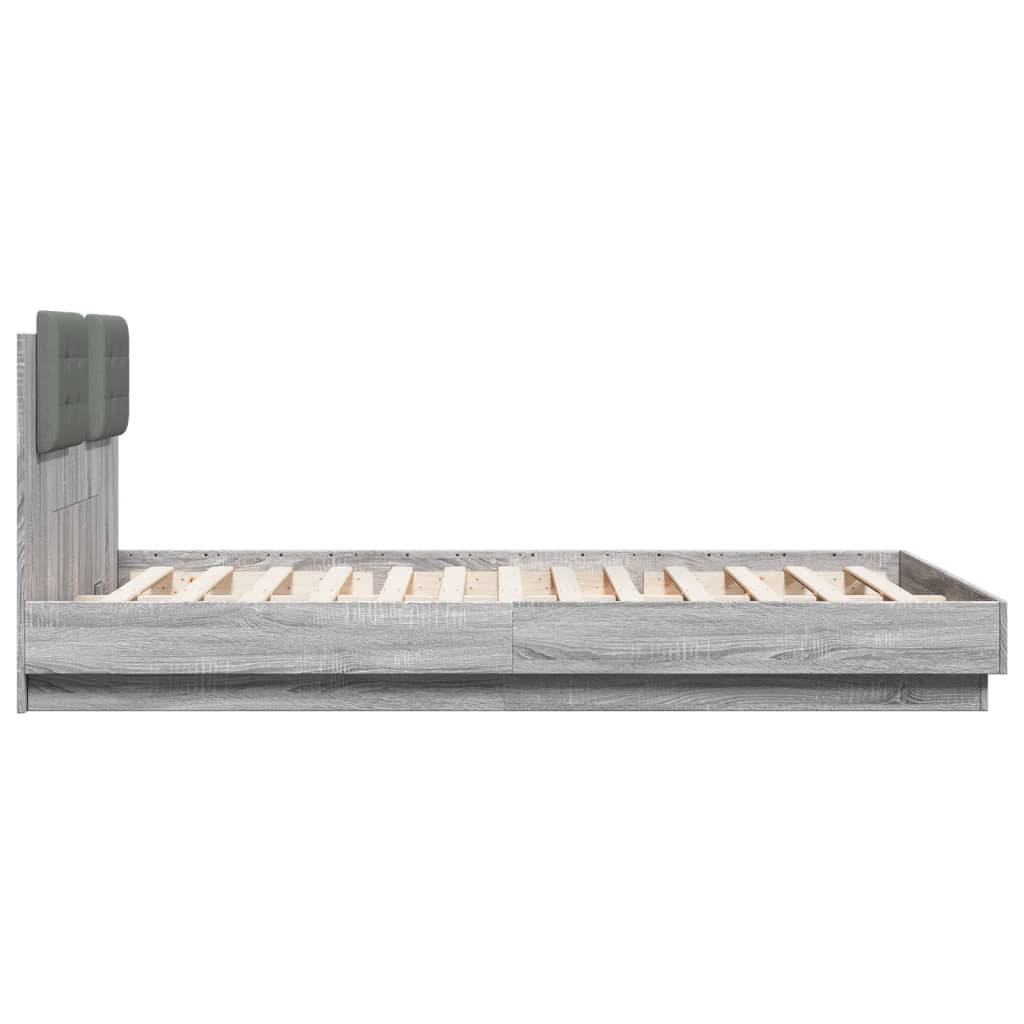 vidaXL Bed Frame | Grey sonoma | Engineered wood | 120 x 200 cm | Bed Frame