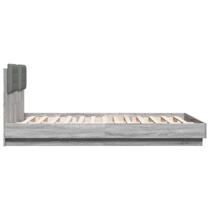 vidaXL Bed Frame | Grey sonoma | Engineered wood | 120 x 200 cm | Bed Frame