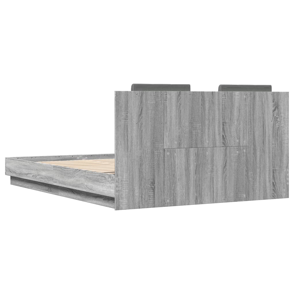 vidaXL Bed Frame | Grey sonoma | Engineered wood | 120 x 200 cm | Bed Frame