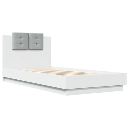 vidaXL Bed Frame | White | Engineered wood, Plywood | Single Bed