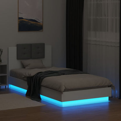 vidaXL Bed Frame | White | Engineered wood, Plywood | Single Bed