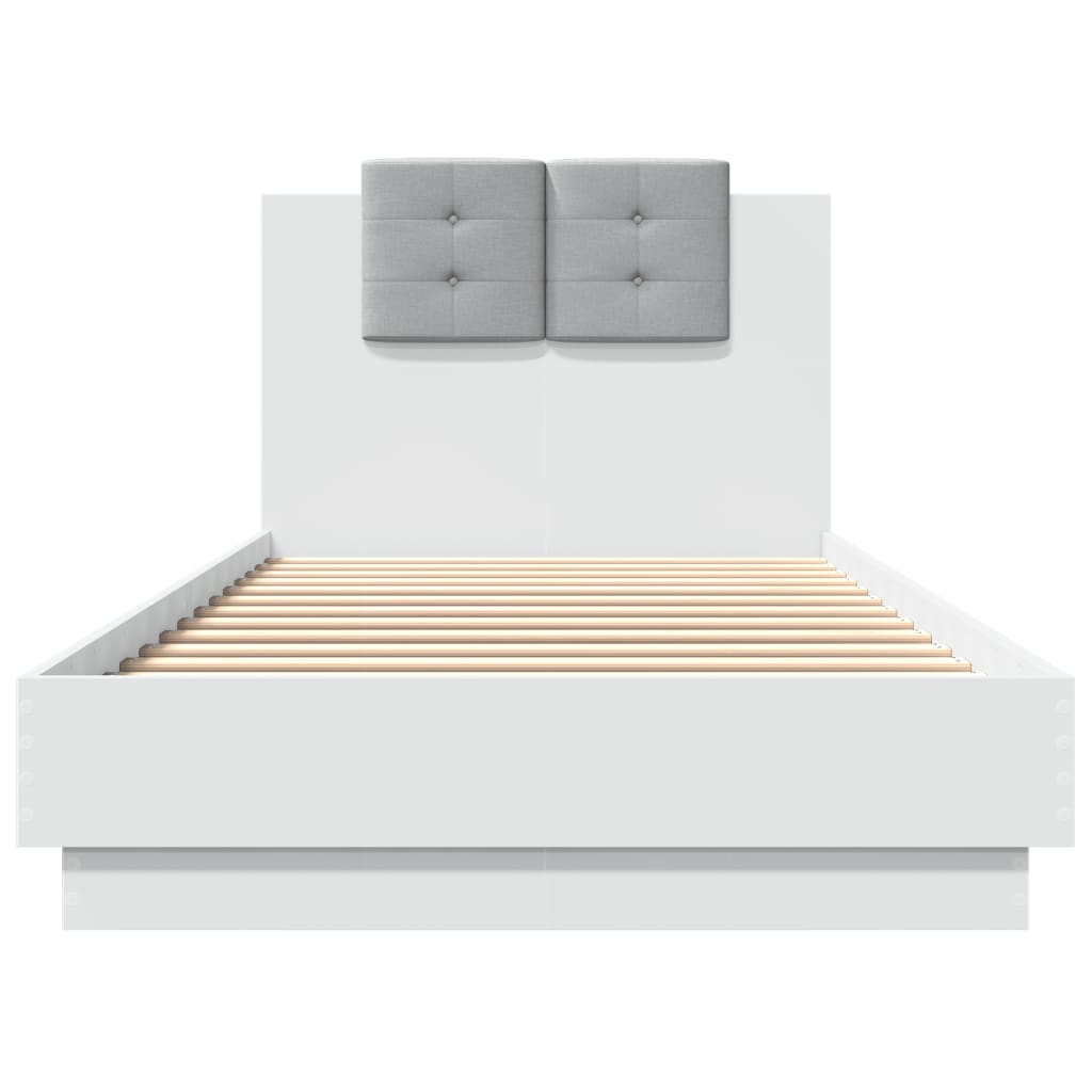 vidaXL Bed Frame | White | Engineered wood, Plywood | Single Bed