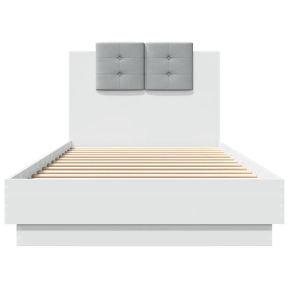vidaXL Bed Frame | White | Engineered wood, Plywood | Single Bed