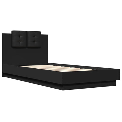 vidaXL Bed Frame | Black | Engineered wood, Plywood | 100x200 cm | Bed Frame