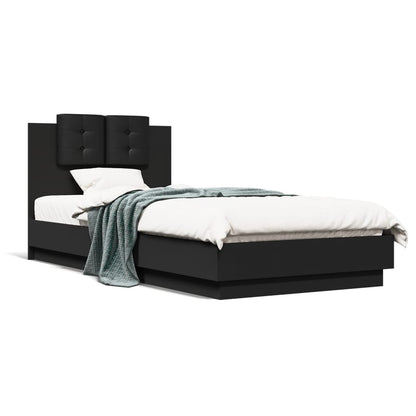 vidaXL Bed Frame | Black | Engineered wood, Plywood | 100x200 cm | Bed Frame