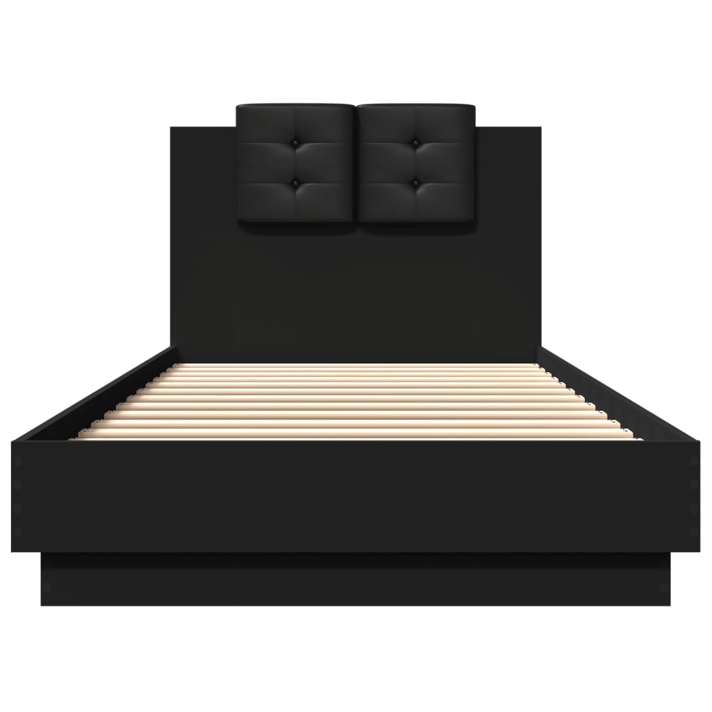 vidaXL Bed Frame with LED without Mattress Black 100x200 cm