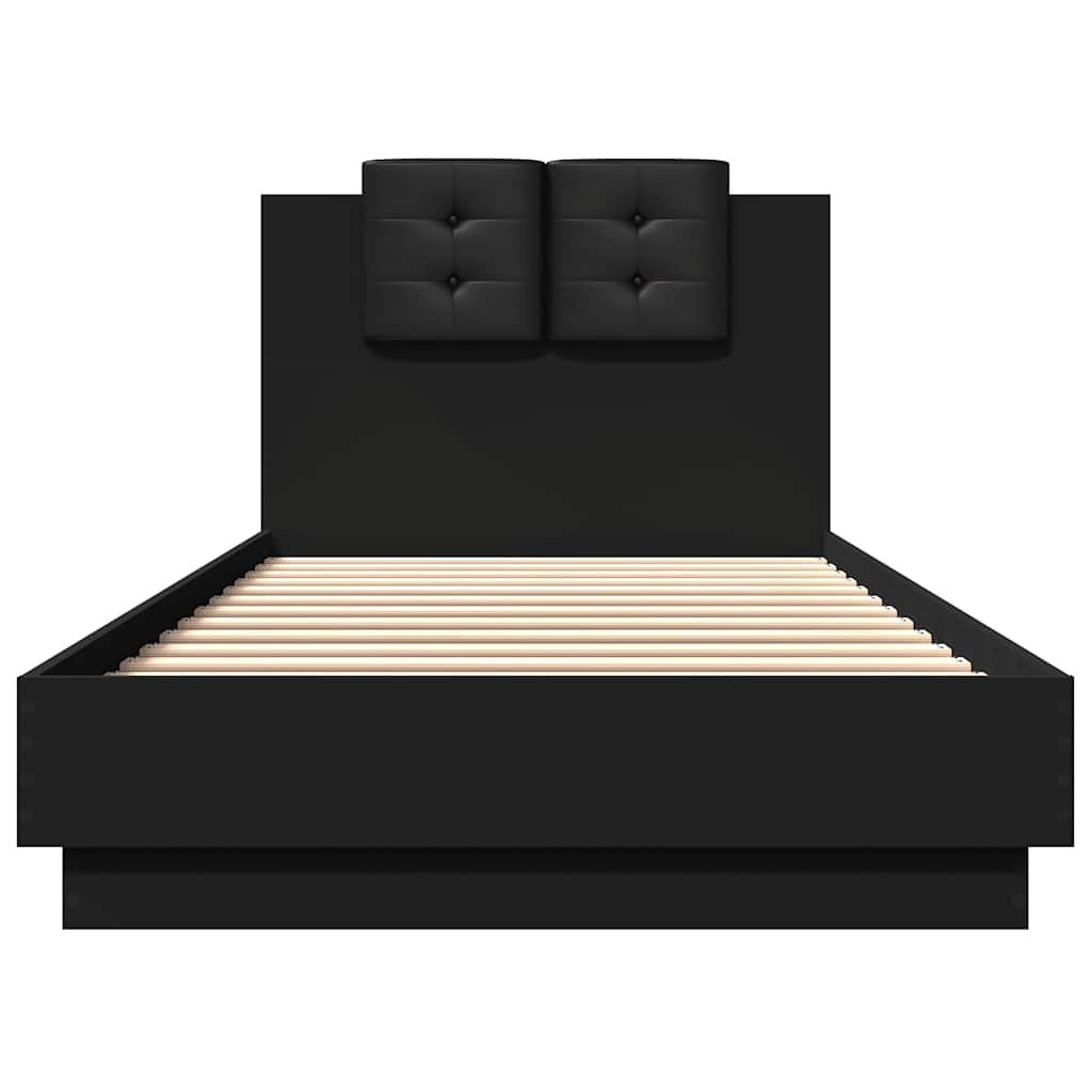 vidaXL Bed Frame with LED without Mattress Black 100x200 cm