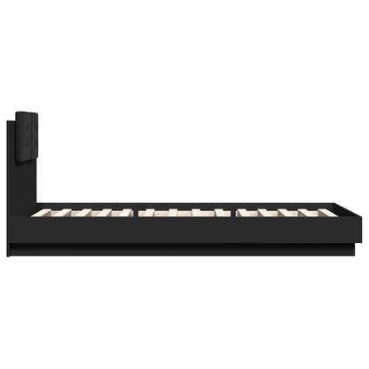 vidaXL Bed Frame with LED without Mattress Black 100x200 cm