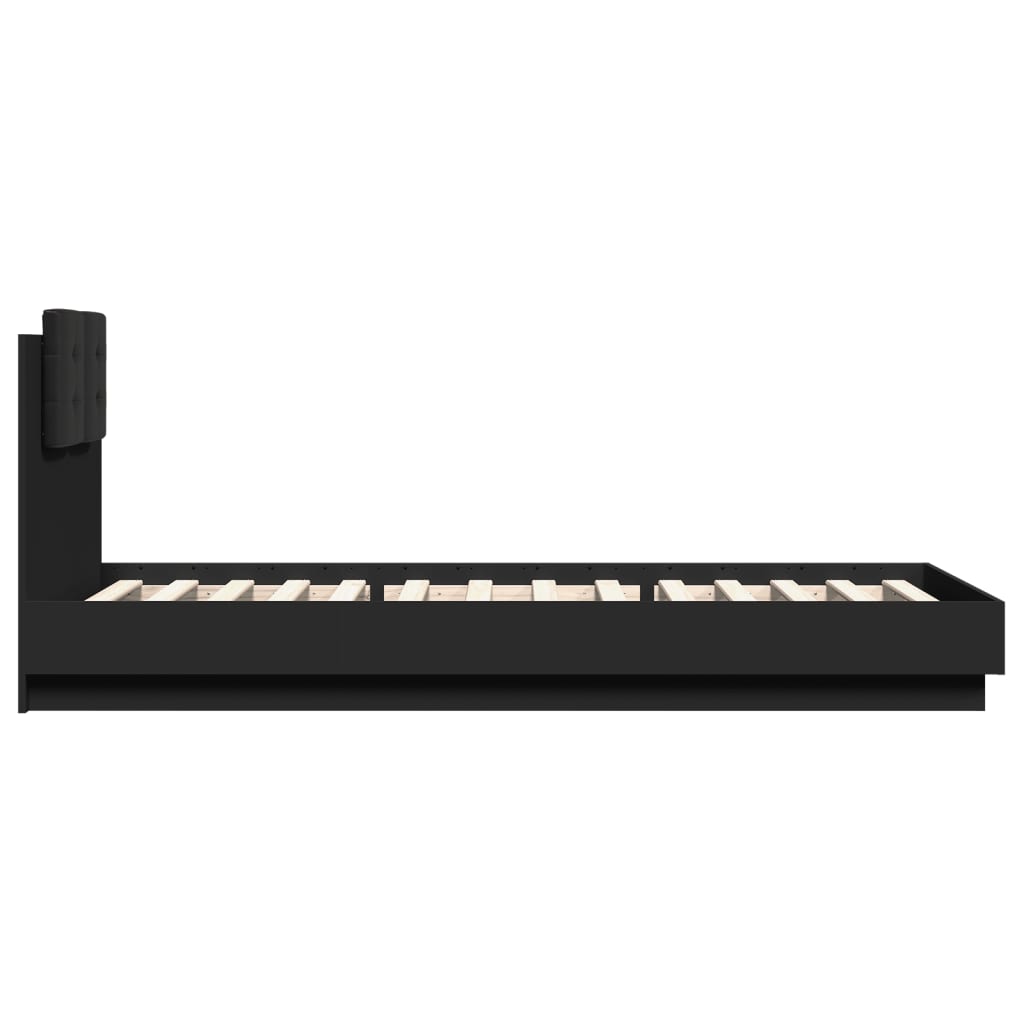 vidaXL Bed Frame with LED without Mattress Black 100x200 cm