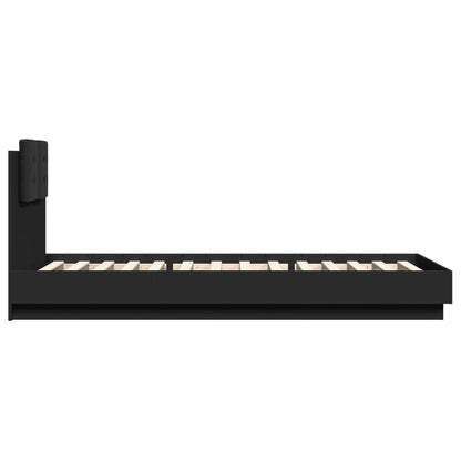 vidaXL Bed Frame with LED without Mattress Black 100x200 cm
